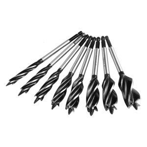 8Pcs Twist Drill Bit With 4 Blade Hex Shank Fast Cut Auger Joiner Tool Drill Bit For Woodworking