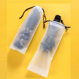 Umbrella Storage Bag Matte Translucent Plastic Bags Reusable Portable Umbrella Drawstring Cover Storage Organizer