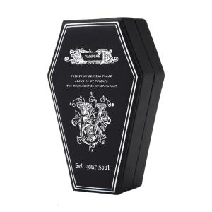 Decorsative Coffin Shaped Ring Holder Water Resistant PU Storage Box Ideal For Terrifying Home Decors And Gifts