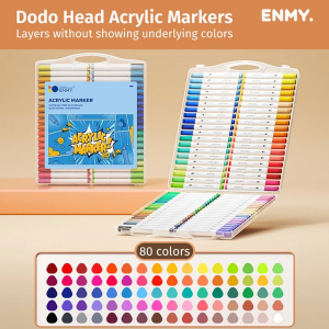 ENMY 12-80 NCS Certified Acrylic Markers Washable Water-Based Art Pens for Kids Stationery School