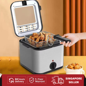 Deep Fryer With Stainless Steel Basket Oil Fryer Temperature Knob Fried Fryer