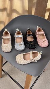 [Free Shipping] Spring Girls Leather Shoes ChildrenS Princess Flats Baby Comfortable Loafers Korean-Style ChildrenS Leather Shoes