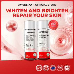 Oxyenergy Astaxanthin 4800mg 60 Softgels Natural Algae Antioxidant for Eyes Skin & Joints Brightening Whitening Skin Increase Glutathione containing vitamin E alpha lipoic acid