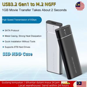 M.2 SSD Enclosure NVMe USB3.1 External Storage HDD Case 10Gbps PCIe SSD Box Type-C Interface NVME Protocol