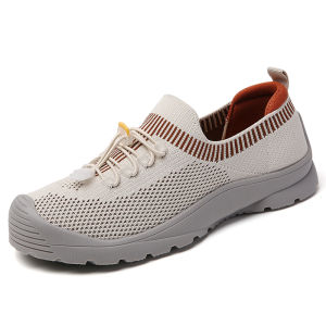 Sneakers Women Breathable Flyknit Ultralight Soft Casual Big Size 35-41 Beige Grey Green Korean Style Sports Shoes