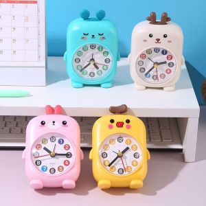 CILL Animal Pattern  Mute Clock Cartoon Funny Student Alarm Clock Creative Cute Small Desk Clock