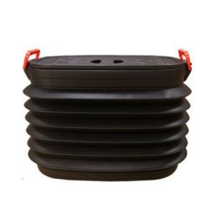 LANGJ with Cover Car Shrinkable Storage Bucket Collapsible 18/37L Outdoor Fishing Bucket Easy To Clean Multi-functional Car Rubbish Bin Fishing