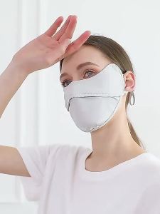 Womens Eye Protection Ice Silk Sunshade Anti-ultraviolet Dust-proof Breathable Hanging Ear Type Anti-fogging