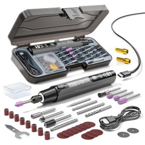 16000RPM Digital Electric Mini Drill Cordless Rotary Tool with LED Light Handheld Engraving Pen DIY Set for Jewelry Metal Polish