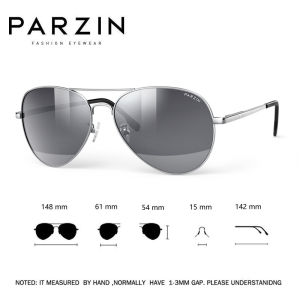 PARZIN Classic Aviation Men Sunglasses Brand Design Alloy Frame Pilot  Polarized Sun Glasses For Driving Male Black UV400