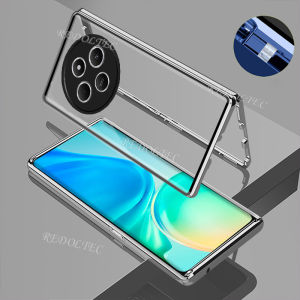 สำหรับ Redmi 14C 360กล่องโลหะแม่เหล็กสำหรับ Xiaomi Redmi14C Redmi 14 C ฝาครอบเต็มรูปแบบกระจกด้านหน้าสองด้านพร้อมตัวล็อค