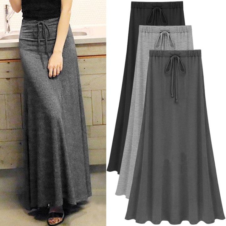 Womens Elastic Waist A-line Skirts Hip Slim Long Loose Sheds Split Skirts  Women Knitted Skirts Lazada PH