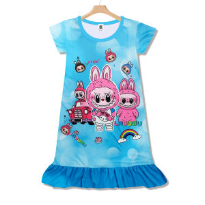 MONKEY KING Girls Skirt Children Kids Long Dress Cartoon Palda ng mga Babae QGA002