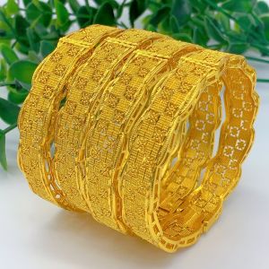 Dubai Middle Eastern bridal gifts 24k Gold-plated bracelet Nigerian womens copper alloy Bracelet