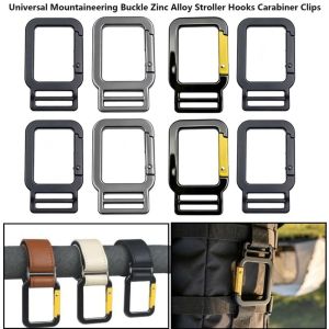 PLLEWY Universal Mountaineering Buckle Zinc Alloy 39.865.5mm Stroller Hooks Carabiner Clips High Quality 3 Colors Ideal Stroller Accessories for Travelers