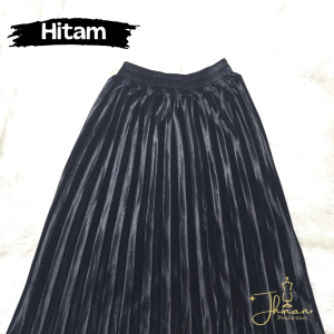 Rok Plisket Bludru Velvet Premium Panjang