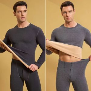 Yingbao Thermal Underwear Inner Wear Wool Set for Women Men Winter Warm Velvet Fleece Lined Cold Weather Top and Bottom Set Loungewear