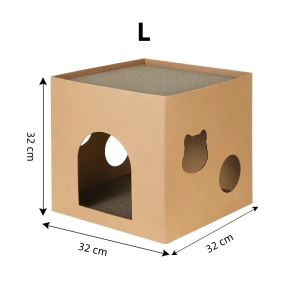 [SG Stock]Cat House Kitty Private Space Cat Bed Box House with Free Scratching Board DIY Paint