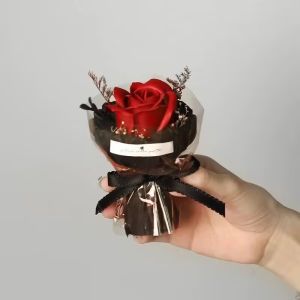 Mini Pocket Flower Artificial Rose Soap Flower Bouquet with Gift Bag Mother Valentine Day Brith Gift