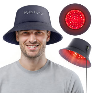 Red Light Therapy Hair Growth Cap 336 Chips 660nm & 850nm Near Infrared Discreet Fisherman Hat Design Fits Up to 24.4in