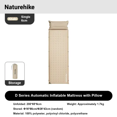Naturehike ที่นอนเป่าลมอัตโนมัติ หนา 3 ซม. และ 6 ซม. สำหรับตั้งแคมป์ ที่นอนเป่าลมพกพาสำหรับกลางแจ้ง แผ่นรองนอน