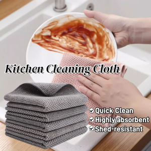 Kitchen Cleaning Cloth Reusable Multipurpose Microfiber Cleaning Towel Dishcloth Scouring Pad Absorbent Quick Dry