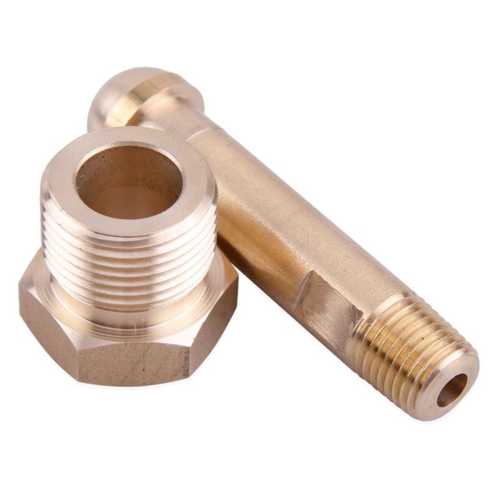 CGA-580 Nut & 3 Inch Nipple - Brass Regulator Inlet Fitting For Helium, Argon, Nitrogen Gas Tanks
