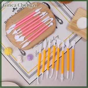 Ginca ชุดแกะสลักดินโพลิเมอร์ดินน้ำมัน8ชิ้น เซ็ตเครื่องมือแกะสลักขี้ผึ้งเครื่องมือแกะสลักเครื่องปั้นดินเผา