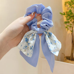 Getah Rambut Riben Bunga 🎀 Cute Floral Bow Scrunchies Soft Elastic Hair Tie Ponytail Holder Women Hair Accessories