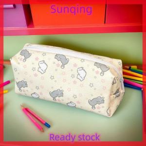 SQ Stationery [Flash Sale] Simple Cute Cartoon Cat Pattern Pencil Case Portable Stationery Organizer Pouch Kawaii Girls School Supplies Makeup Storage Bag