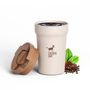 Cheerful Goat Coffee Cup Regular 350ml - Ceramic Inner Liner Temperature Retention Leakproof