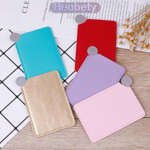 Heabety กระเป๋าใส่บัตรกระจกแต่งหน้าพกพาได้สแตนเลสสตีลไม่แตกหัก