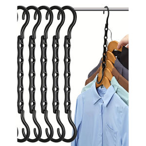Ginca Space Saving Storage Hangers Multifunction Plastic Clothes Racks Rotary Organizer Hangers 5 Hole Magic Closet Wardrobe Organizer