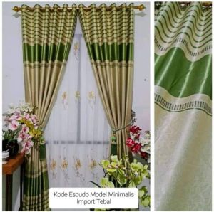 Gorden Jendela Pintu Ruang Tamu Bahan Blackout Import Grade A Model Smokring 7 Gelembung Tinggi240cm