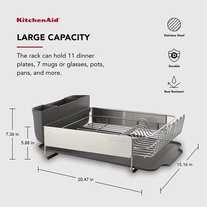 KitchenAid Full Size Stainless Steel Kitchen Sink Dish Plate Sink