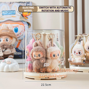 360° Rotable Figurine Display | Manual or RechargableModelwithTransparentDustCover|Fireheart Warrior