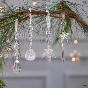 [COD] folp Xmas Tree Trong Suốt Bông Tuyết Treo Đồ Trang Trí Acrylic Mặt Dây Chuyền 2025 Giáng Sinh Trang Trí Cho Nhà Navidad Quà Tặng Năm Mới 2025