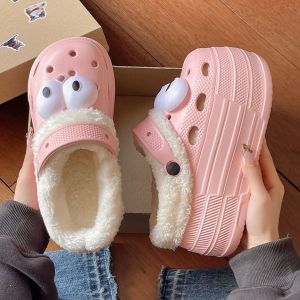 [Free Shipping] Cute Thick-Soled 9CM High-Heeled Clogs for Women Summer Outdoor Beach High-Heeled Closed-Toe Dual-Wear Sandals
