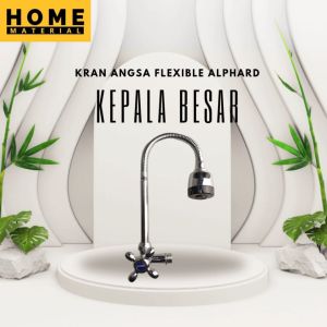 Keran Angsa Flexible 1/2 Inch Kran Sink Dapur Kran Angsa Fleksibel Kepala Crome Kepala Besar & kecil Cuci Piring Keran Sink