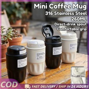 Pocket Mini Insulated Mug 260ml Cute Portable Small Size Stainless Steel Water Cup Simple Design