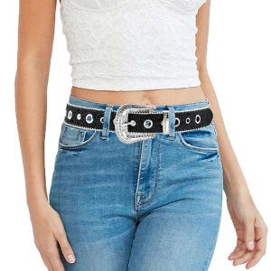 [COD] Sáng bóng Rhinestone rộng vành đai phụ nữ ăn mặc vành đai dành cho người lớn Rhinestone vành đai ăn mặc tinh thể kim cương vành đai