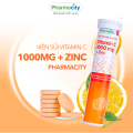 Thực phẩm Pharmacity bảo vệ sức khỏe Vitamin C 1000 mg + Zinc (Tuýp 20 viên). 