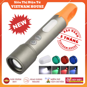 New || Đèn Pin Siêu Sáng XML - F3 Cao Cấp Đèn Pin Cầm Tay Dã Ngoại Ánh Sáng Mạnh Mẽ Cổng Sạc Type C Kèm Nắp Nhiều Màu