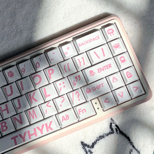 PBT Keycaps with Cherry Height and Dye Sublimation in Vibrant Pink Color for Mechanical Keyboard Players