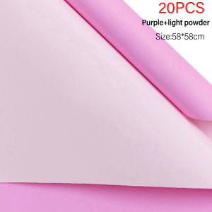 20-Piece Premium Dual-Tone Floral Wrapping Paper Thick Opp Material For Bouquets & Gifts - Waterproof Smooth Finish For Easy Styling