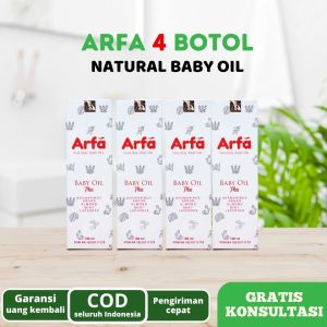 Arfa Baby Oil 4 Botol | Minyak Telon Alami untuk Kulit Iritasi