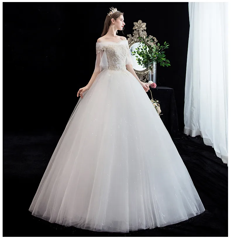 Váy cưới đơn giản do nhà máy tùy chỉnh với mặt trang trí bằng Pháp thanh  lịch với độ dài Ống bọc ngoài - Trung Quốc Váy cưới sang trọng y áo