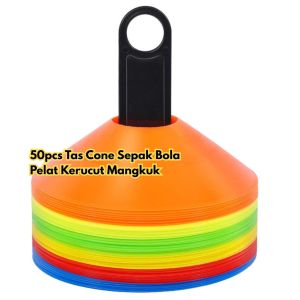 50pcs Tas Cone Futsal Sport BR181 Kerucut Penanda Latihan Mangkuk Bola Kecepatan Sepak Pelat