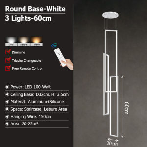 LANTU Stair Chandelier Modern Simple And Light Luxury Duplex Villa Rotating Stair Light Nordic Creative Restaurant Bar Led Light Nordic Modern Minimalist Design Linght For Ceiling Led Drop Lights Dining Kitchen Living Bedroom Pendant