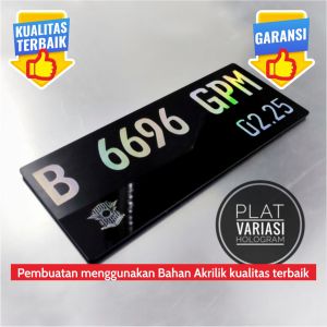 Plat  Variasi Motor Akrilik Custom Hologram Sepeda Motor